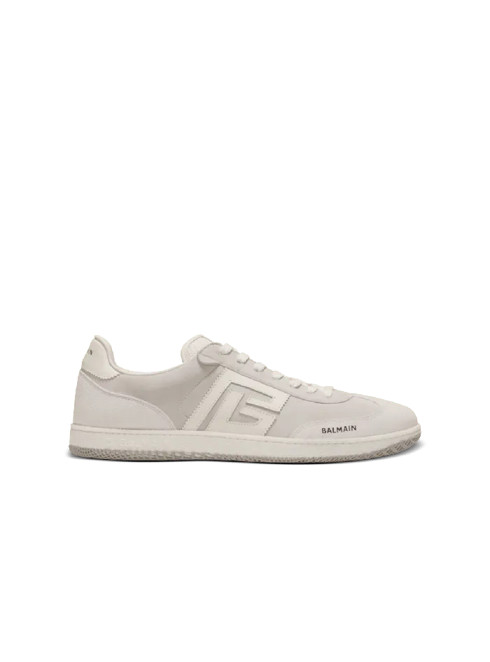 Balmain Sneakers Men Swan Sneakers In Calfskin And Suede White