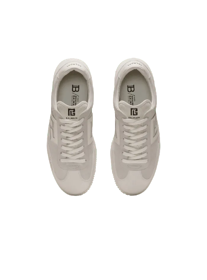 Balmain Sneakers Men Swan Sneakers In Calfskin And Suede White
