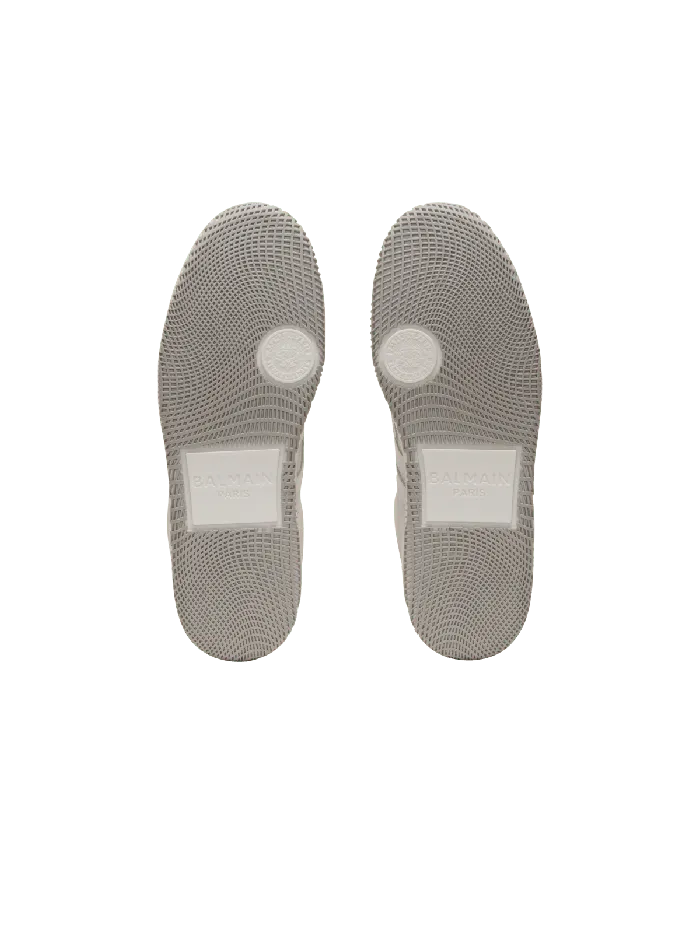 Balmain Sneakers Men Swan Sneakers In Calfskin And Suede White