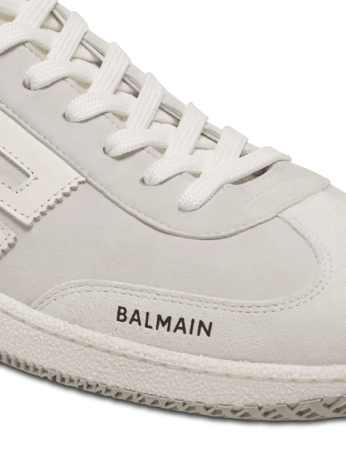 Balmain Sneakers Men Swan Sneakers In Calfskin And Suede White