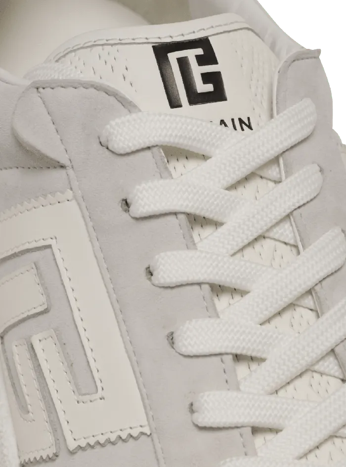 Balmain Sneakers Men Swan Sneakers In Calfskin And Suede White