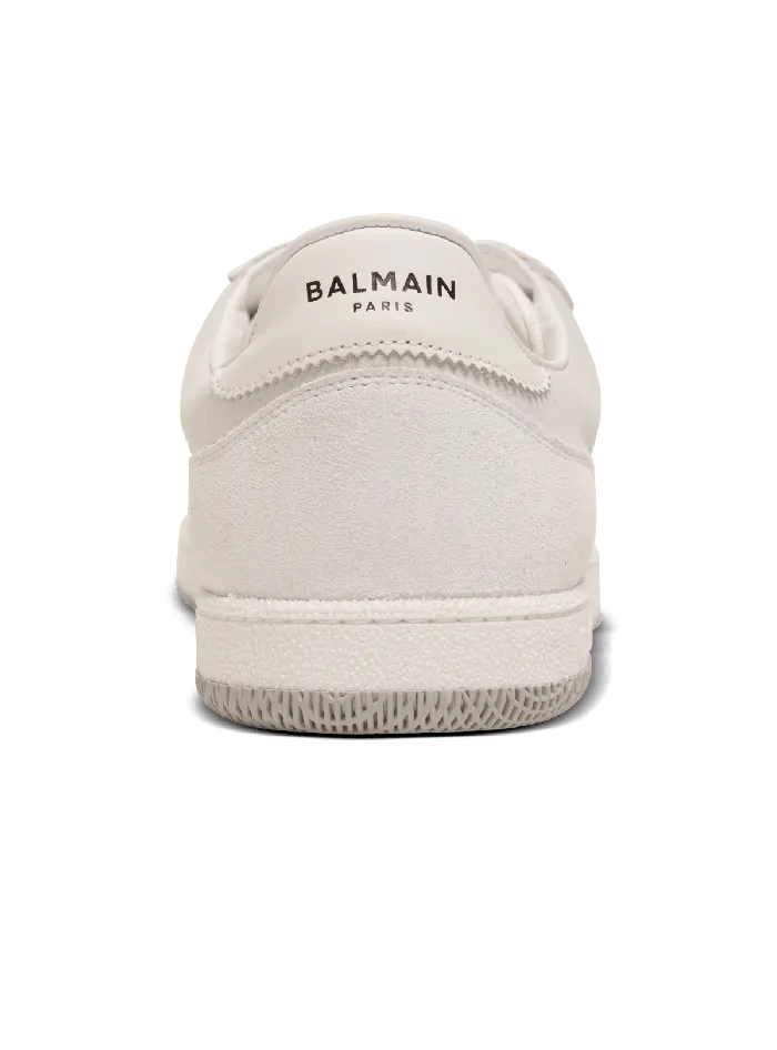 Balmain Sneakers Men Swan Sneakers In Calfskin And Suede White