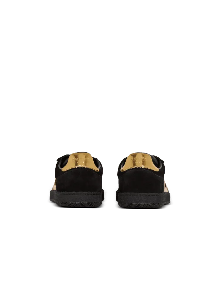 Balmain Sneakers Men Swan Suede And Patent Leather Sneakers Black