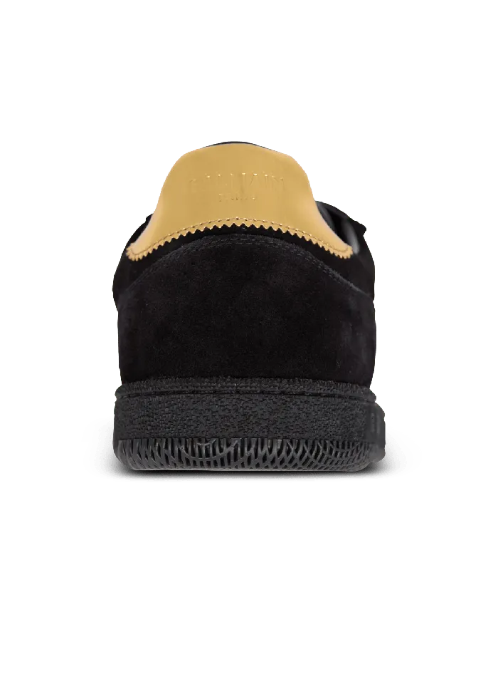 Balmain Sneakers Men Swan Suede And Patent Leather Sneakers Black