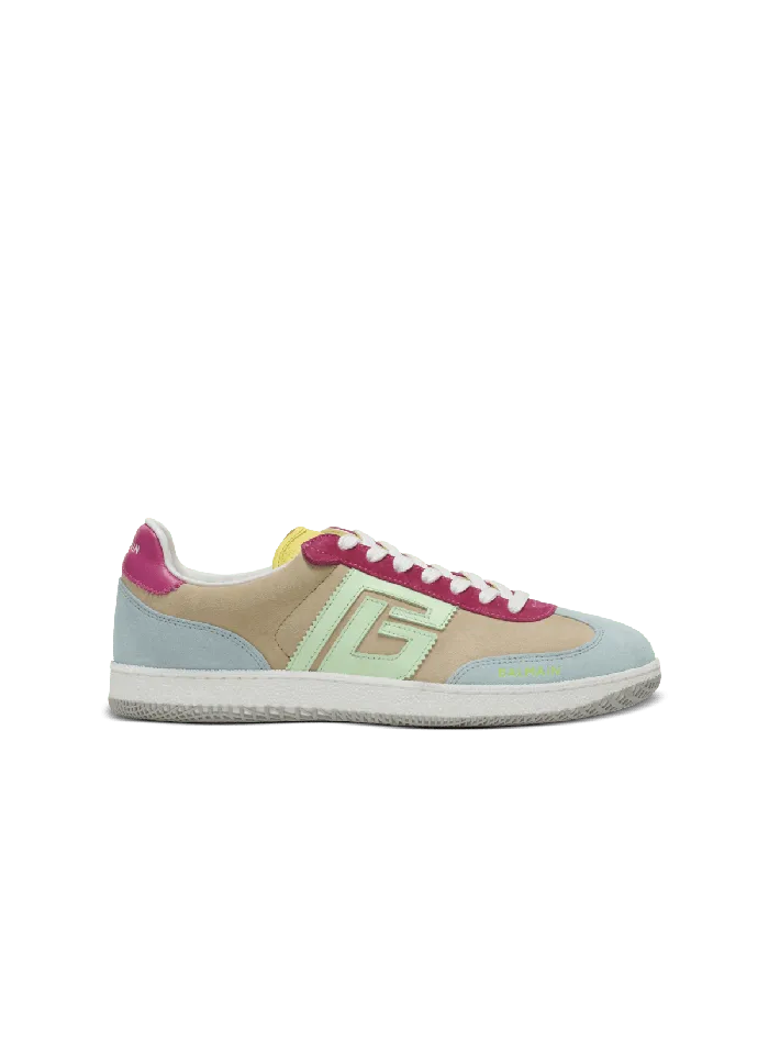 Balmain Sneakers Women Swan Sneakers In Calfskin And Suede Multicolor