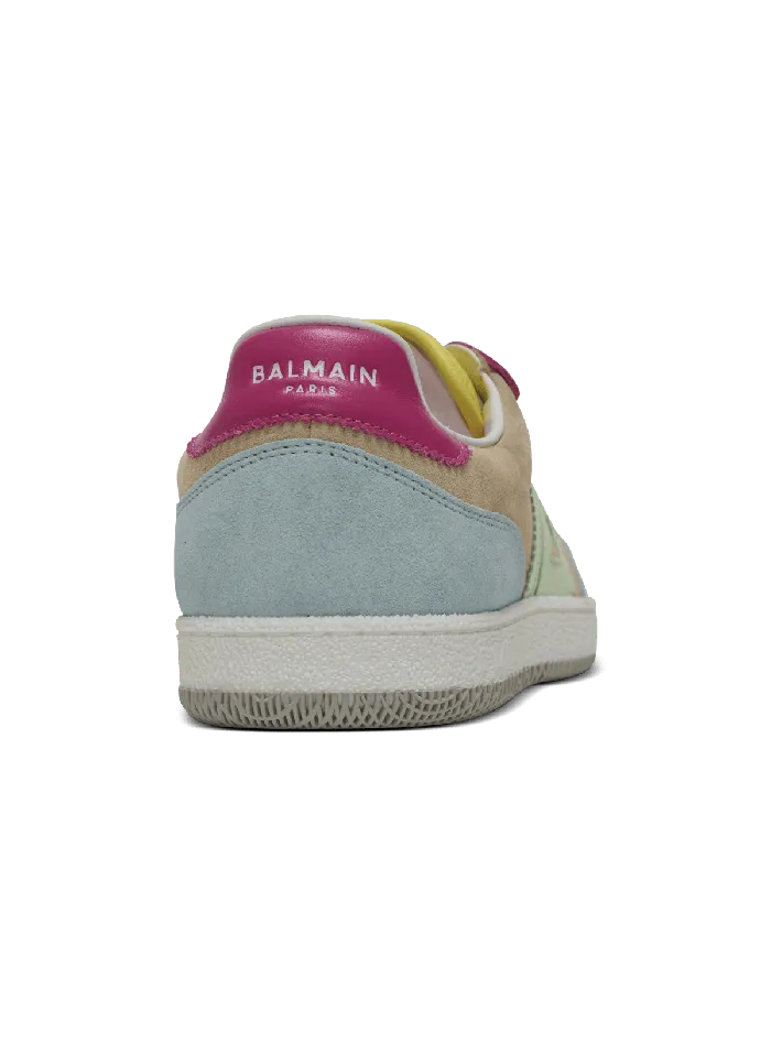 Balmain Sneakers Women Swan Sneakers In Calfskin And Suede Multicolor