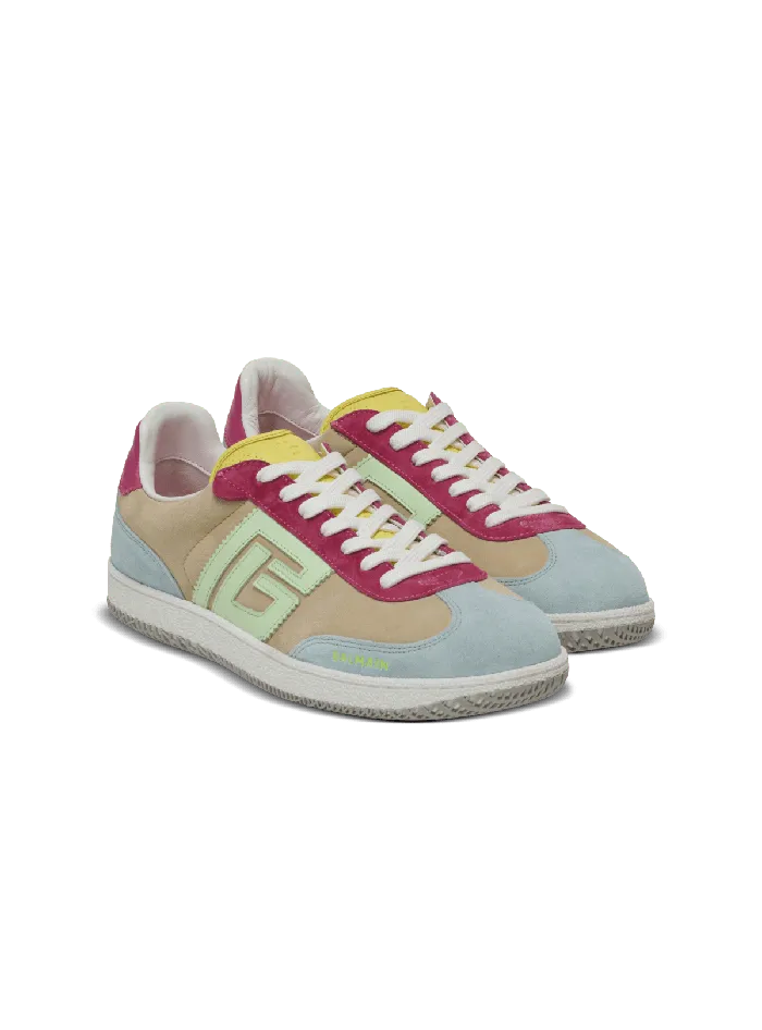 Balmain Sneakers Women Swan Sneakers In Calfskin And Suede Multicolor