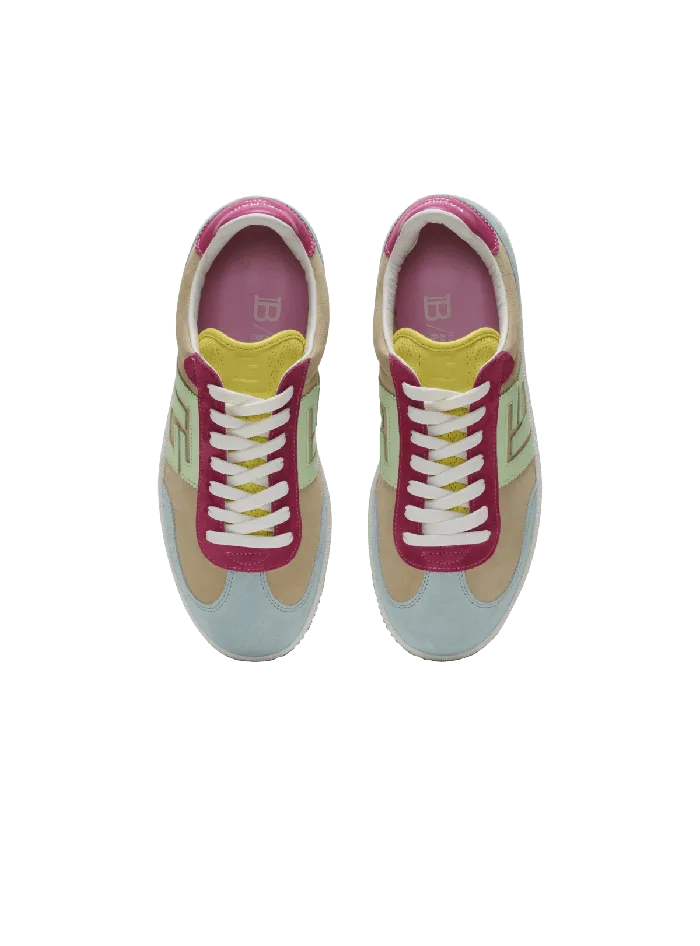 Balmain Sneakers Women Swan Sneakers In Calfskin And Suede Multicolor
