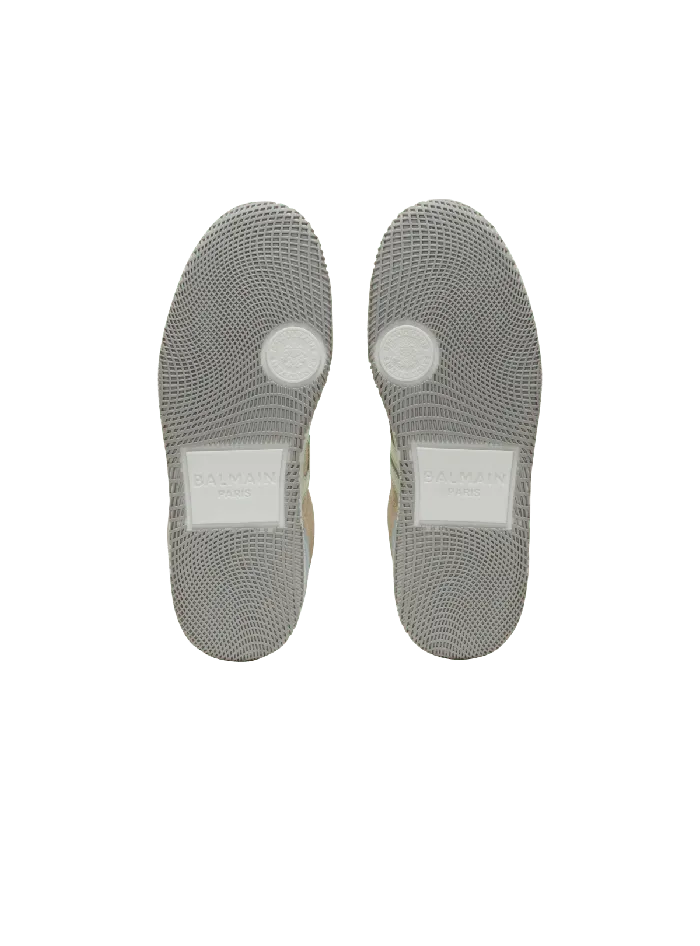 Balmain Sneakers Women Swan Sneakers In Calfskin And Suede Multicolor