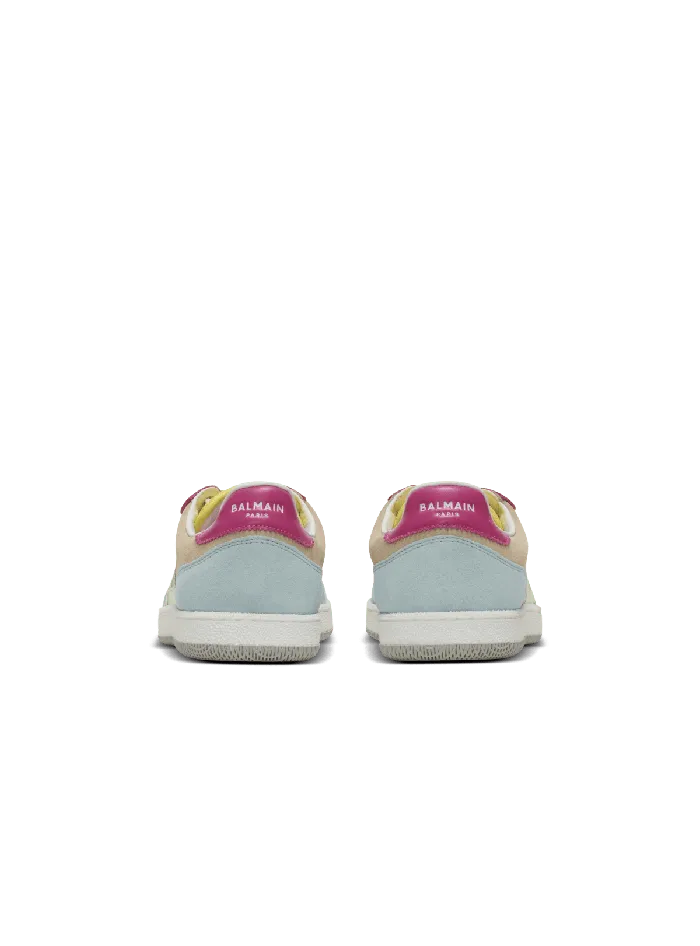 Balmain Sneakers Women Swan Sneakers In Calfskin And Suede Multicolor