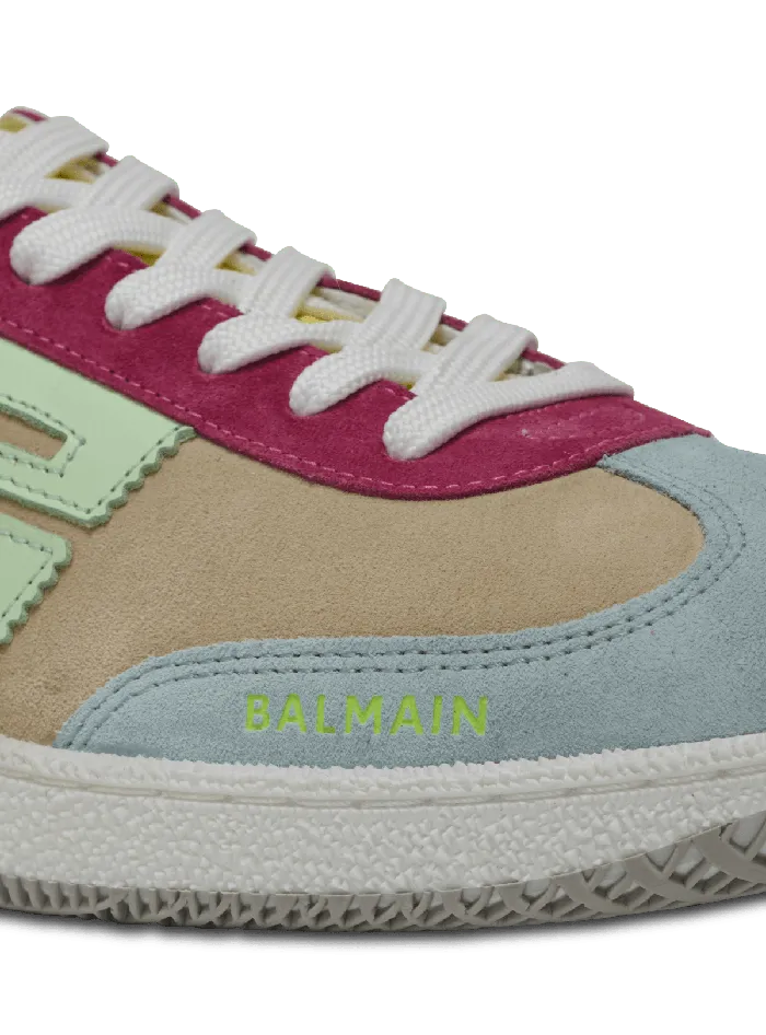 Balmain Sneakers Women Swan Sneakers In Calfskin And Suede Multicolor