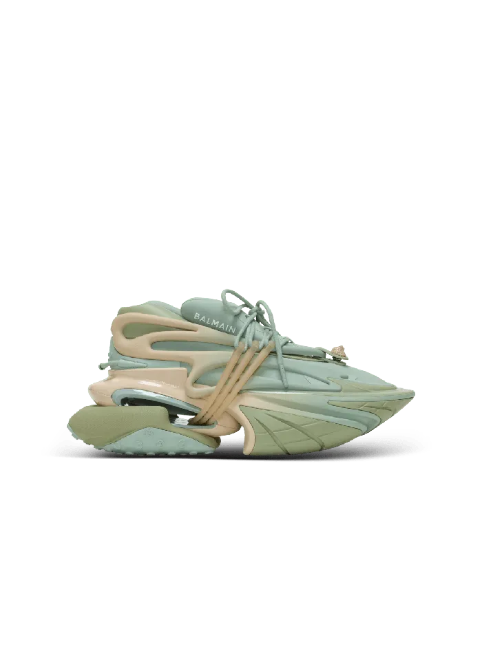Balmain Sneakers Women Unicorn Trainers In Neoprene And Calfskin Green
