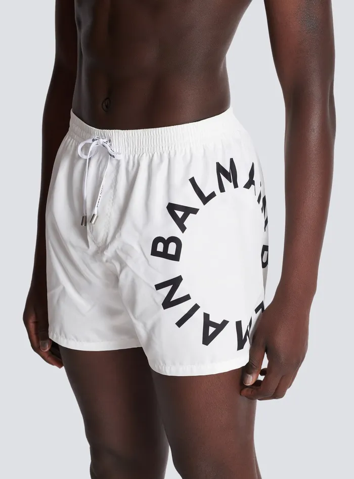 Balmain Swimwear Men Swim Shorts White