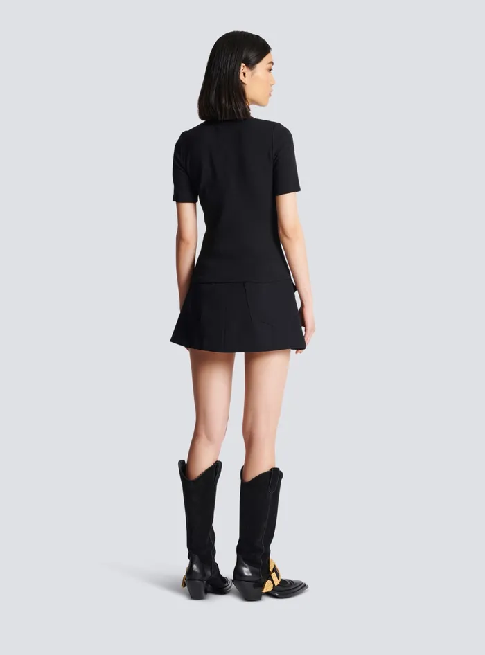 Balmain TShirts Women 6button Knit Tshirt Black