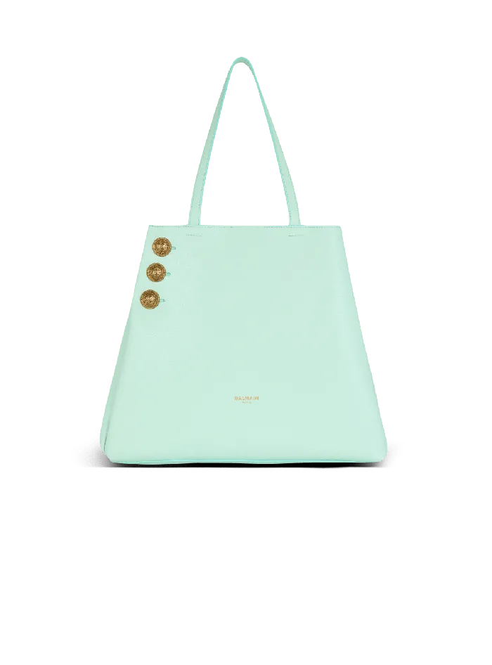 Balmain Tote Bags Women Emblegraveme Grained Calfskin Tote Bag Blue