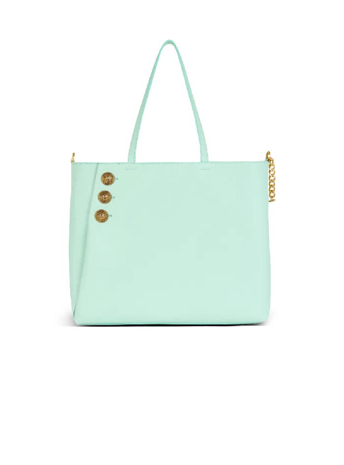 Balmain Tote Bags Women Emblegraveme Grained Calfskin Tote Bag Blue
