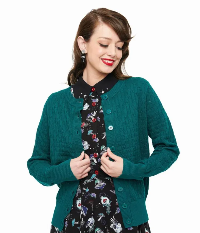 Banned 1950s Green Katie Cardigan Clothing Unique Vintage Sweaters and Cardigans Banned 1950s Green Katie Cardigan Clothing Unique Vintage Sweaters and Cardigans