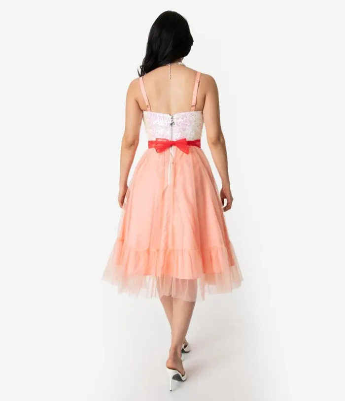Barbie X Peaches N Cream Chiffon Dress DressesPlus Unique Vintage Swing