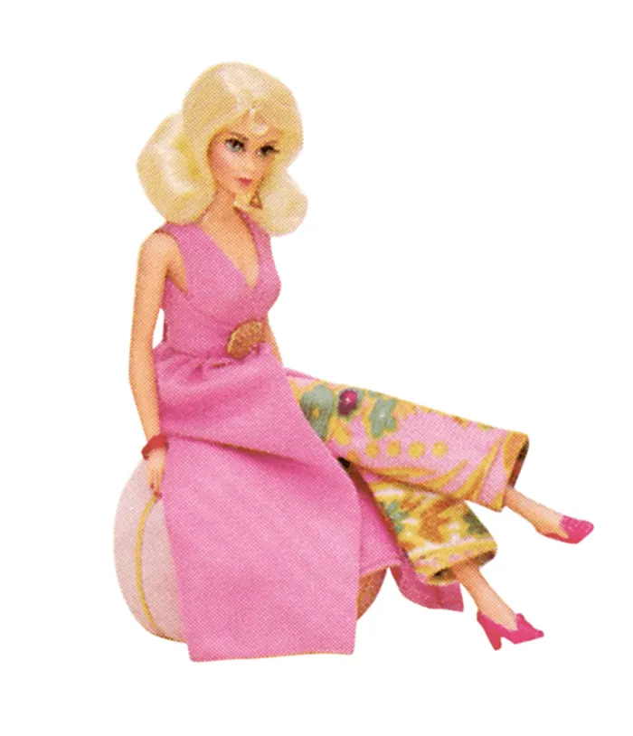 Barbie X Smak Parlour 1970s Pink and Green Floral Evening In Flare Pants Clothing Unique Vintage Pants