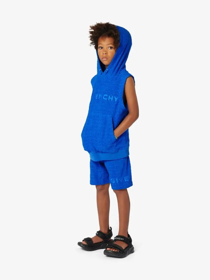 Bermuda Shorts In 4g Cotton Towelling Jacquard Royal Blue Kids Givenchy