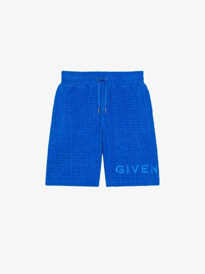 Bermuda Shorts In 4g Cotton Towelling Jacquard Royal Blue Kids Givenchy