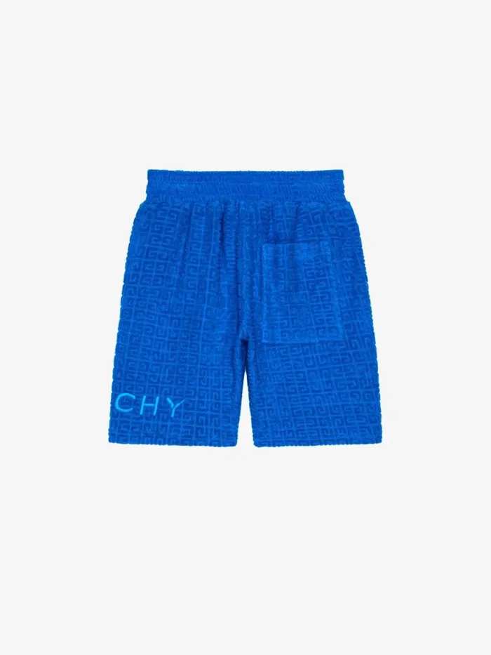 Bermuda Shorts In 4g Cotton Towelling Jacquard Royal Blue Kids Givenchy