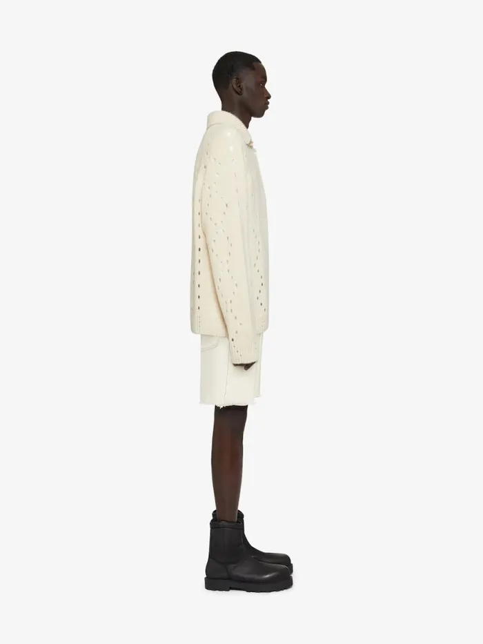 Bermuda Shorts In Denim Rtd Greige Men Givenchy Pants and Shorts