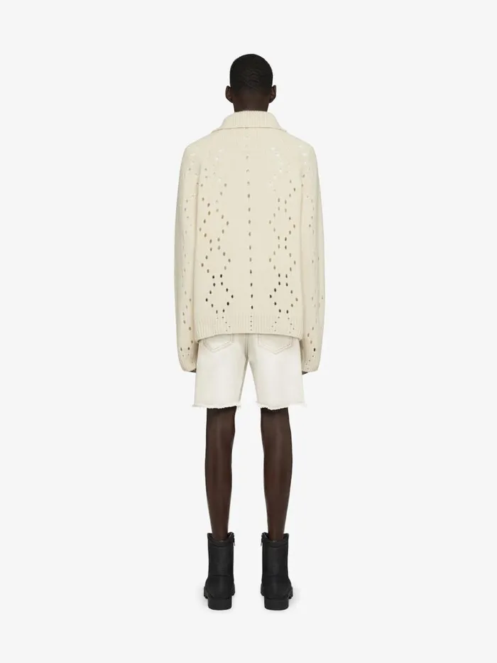Bermuda Shorts In Denim Rtd Greige Men Givenchy Pants and Shorts