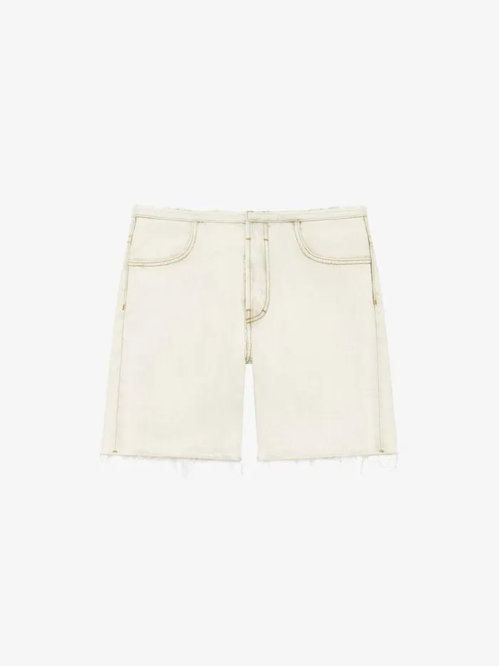 Bermuda Shorts In Denim Rtd Greige Men Givenchy Pants and Shorts