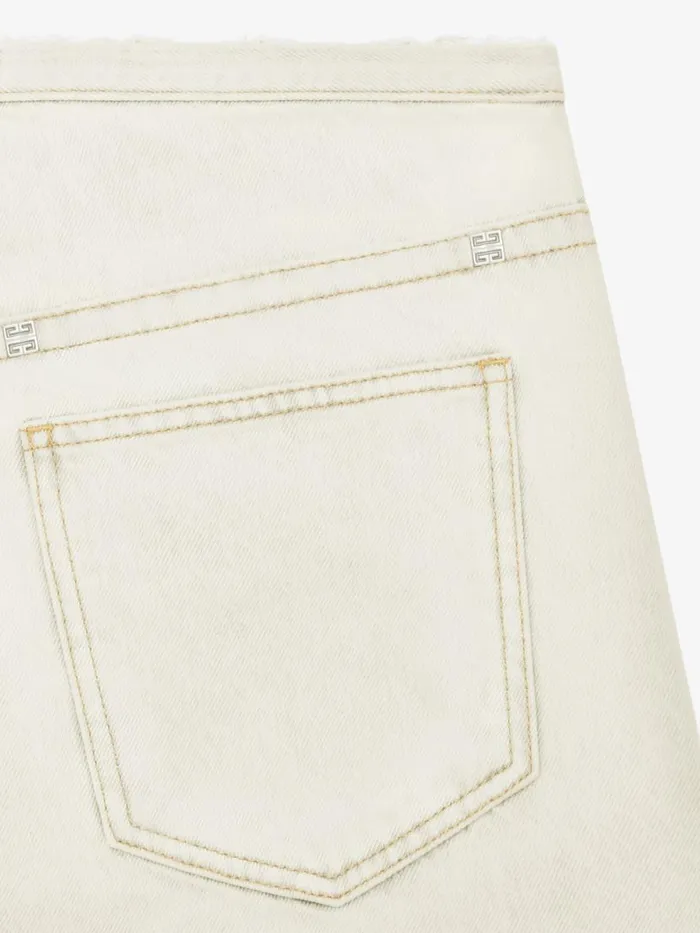 Bermuda Shorts In Denim Rtd Greige Men Givenchy Pants and Shorts