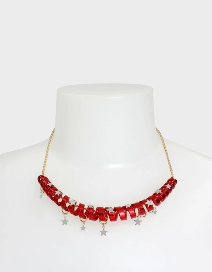 Betsey Johnson Women BETSEYS HOLIDAY COIL NECKLACE RED Red Betsey Johnson Women BETSEYS HOLIDAY COIL NECKLACE RED Red
