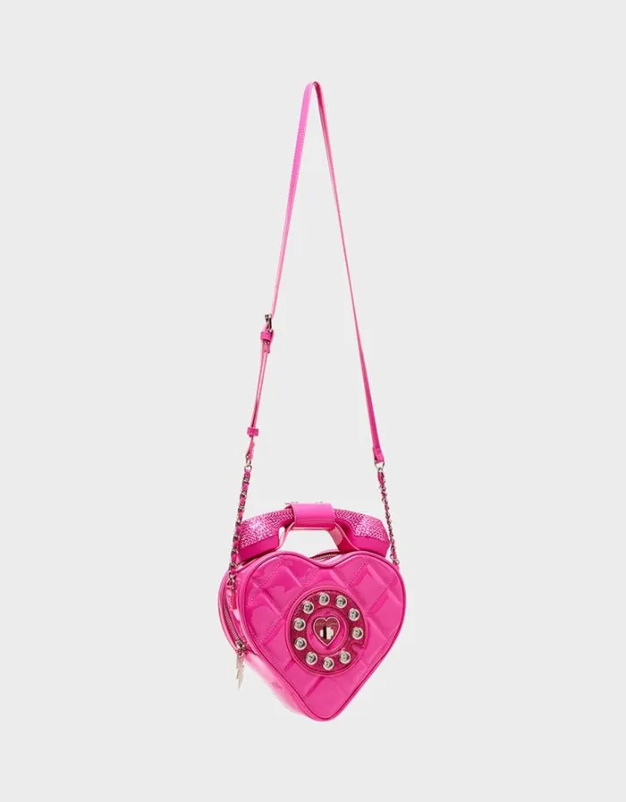Betsey Johnson Women KITSCH PHONE TAG CROSSBODY PINK Betsey Johnson Women KITSCH PHONE TAG CROSSBODY PINK