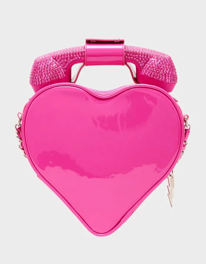 Betsey Johnson Women KITSCH PHONE TAG CROSSBODY PINK Betsey Johnson Women KITSCH PHONE TAG CROSSBODY PINK