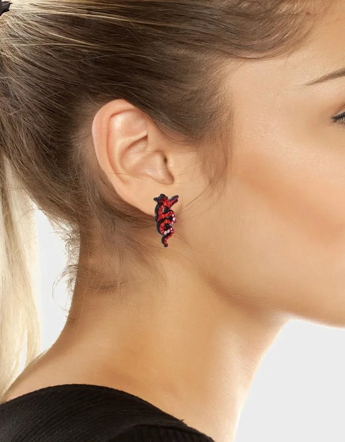 Betsey Johnson Women LOOK INTO YOUR HEART DRAGON POST EARRINGS RED Betsey Johnson Women LOOK INTO YOUR HEART DRAGON POST EARRINGS RED