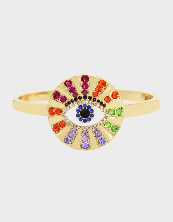 Betsey Johnson Women LUCKING OUT EYE HINGE BRACELET MULTI