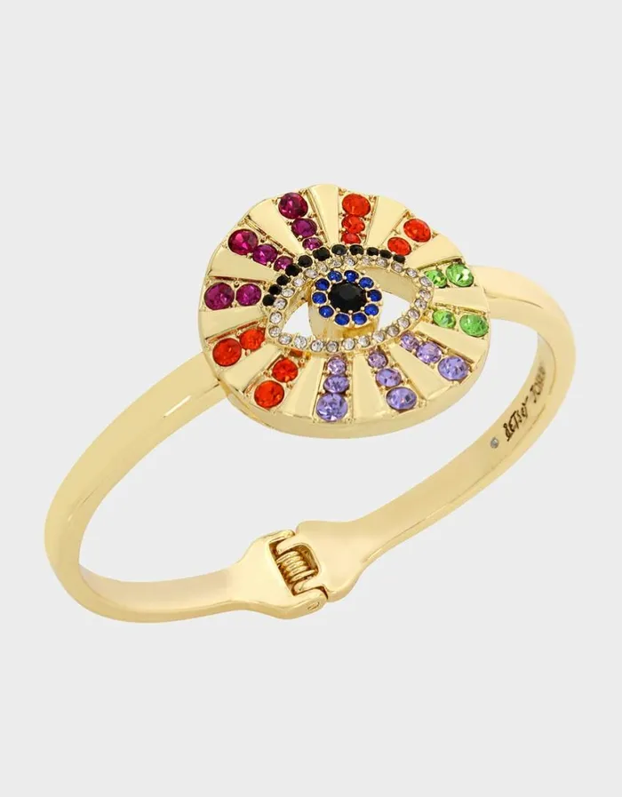 Betsey Johnson Women LUCKING OUT EYE HINGE BRACELET MULTI Betsey Johnson Women LUCKING OUT EYE HINGE BRACELET MULTI