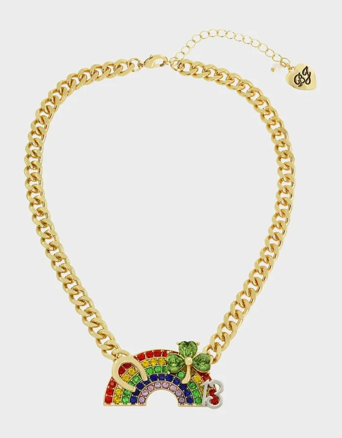 Betsey Johnson Women LUCKING OUT RAINBOW PENDANT NECKLACE RAINBOW Betsey Johnson Women LUCKING OUT RAINBOW PENDANT NECKLACE RAINBOW