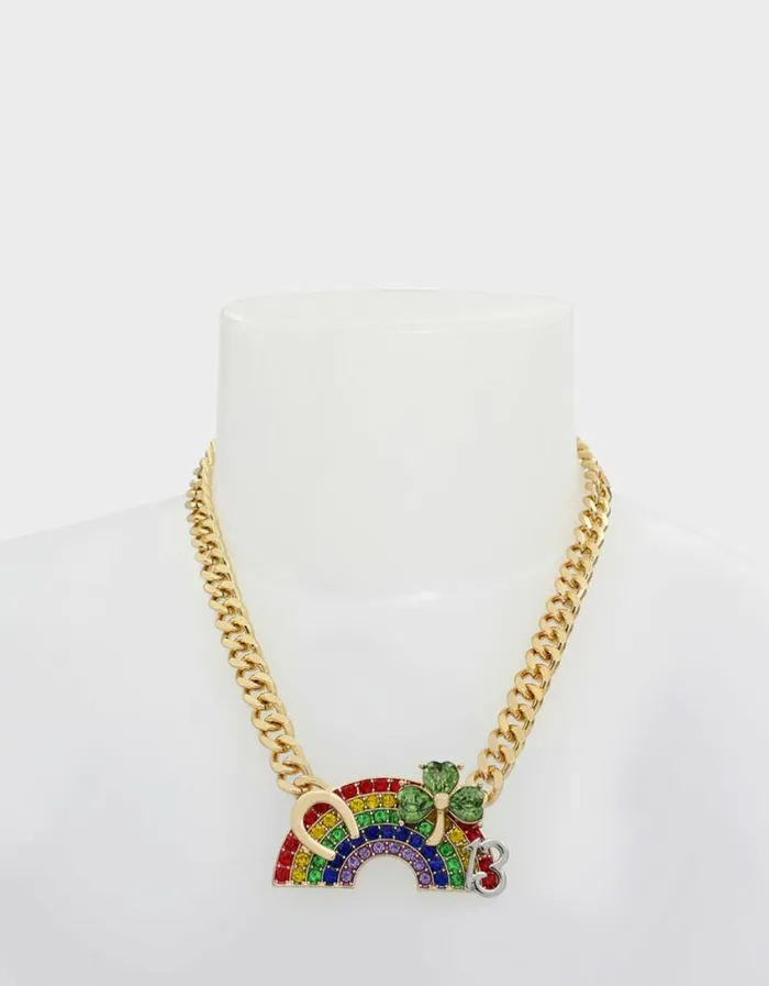Betsey Johnson Women LUCKING OUT RAINBOW PENDANT NECKLACE RAINBOW Betsey Johnson Women LUCKING OUT RAINBOW PENDANT NECKLACE RAINBOW