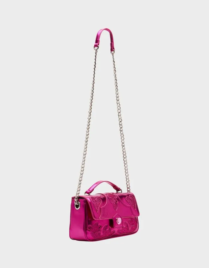 Betsey Johnson Women RODEO RHINESTONES FLAP BAG PINK Pink Betsey Johnson Women RODEO RHINESTONES FLAP BAG PINK Pink