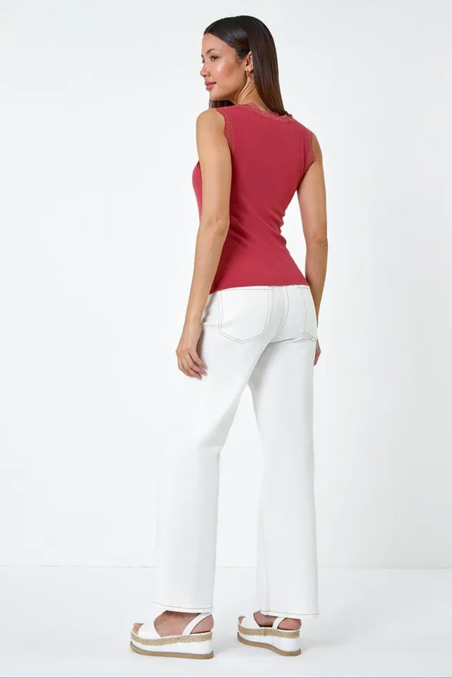 Biscuit Ruched Lace Trim Top Women Roman Tops