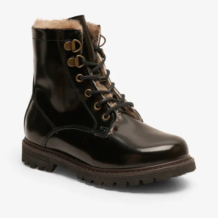 bisgaardshoes maia lamb black polido Black KIDS Winter boots
