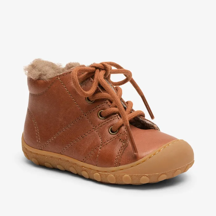 bisgaardshoes Winter boots KIDS barefoot hale l lamb brandy Brown