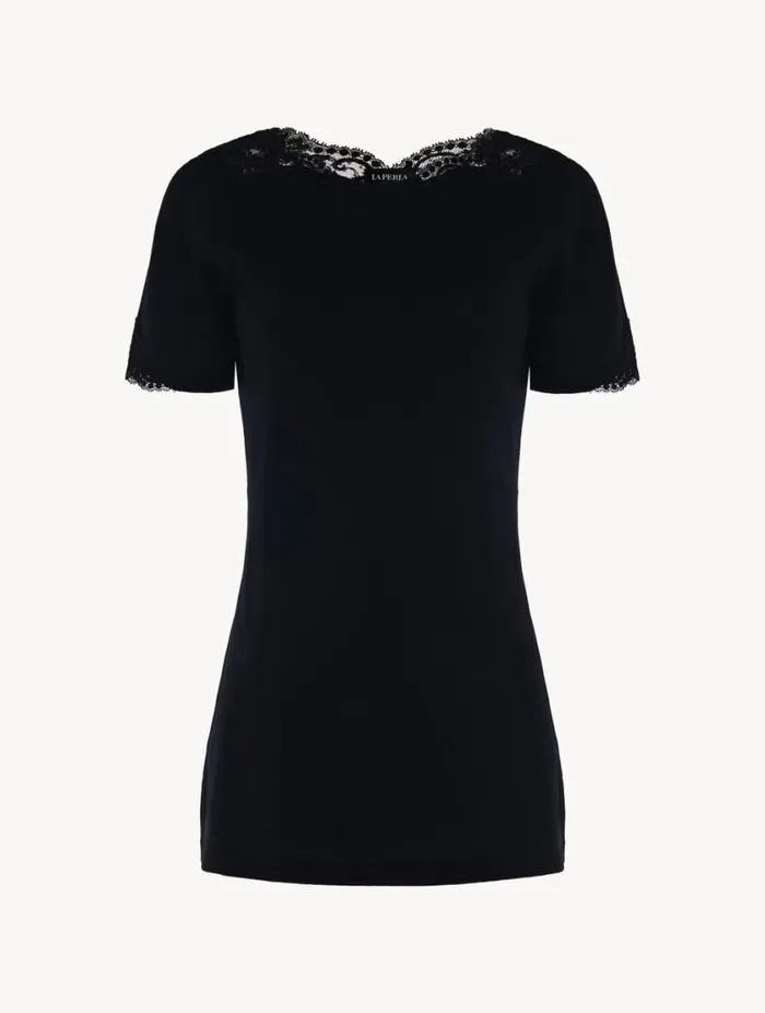 Black Cotton Tshirt Sleepwear La Perla Camisoles