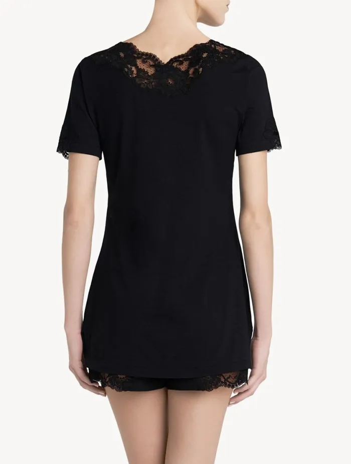 Black Cotton Tshirt Sleepwear La Perla Camisoles