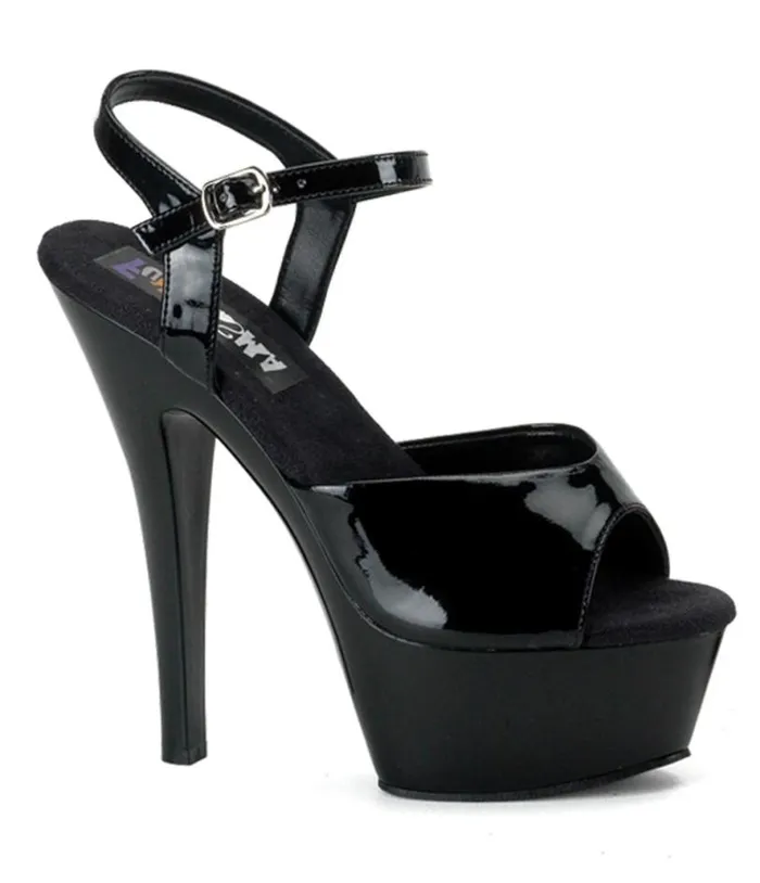Black Patent Leatherette Platform Sandals Shoes Unique Vintage Sandals