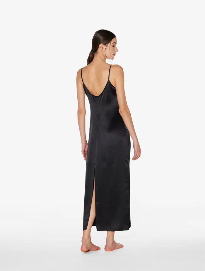 Black Silk Long Slip Sleepwear La Perla Slips and Dresses