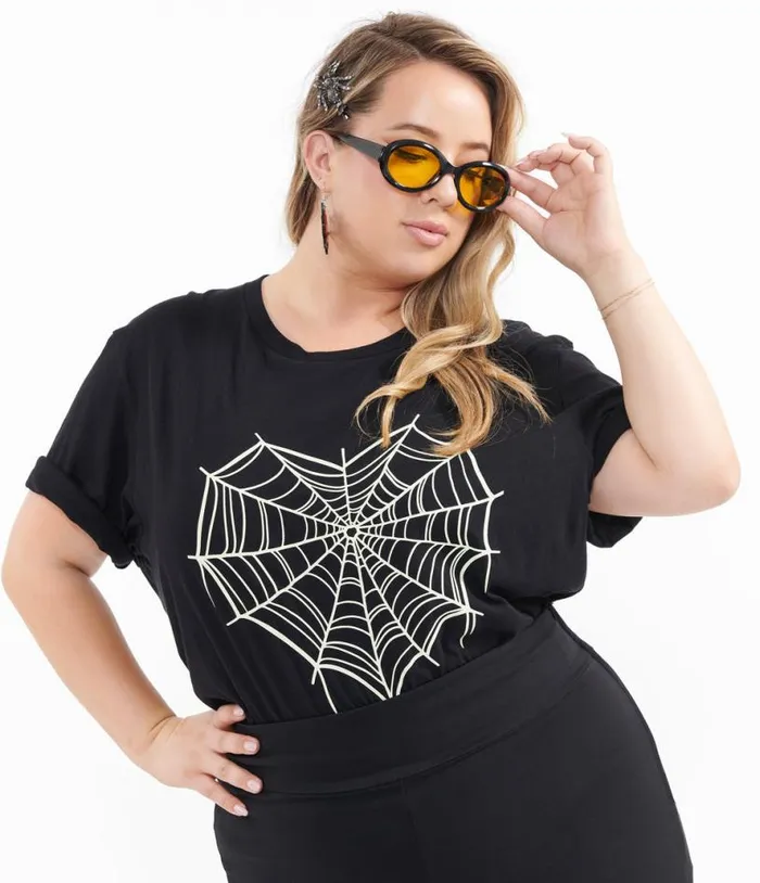 Black Spider Web Heart Fitted Tee ClothingHalloweenPlus Unique Vintage Graphic Tees Black Spider Web Heart Fitted Tee ClothingHalloweenPlus Unique Vintage Graphic Tees