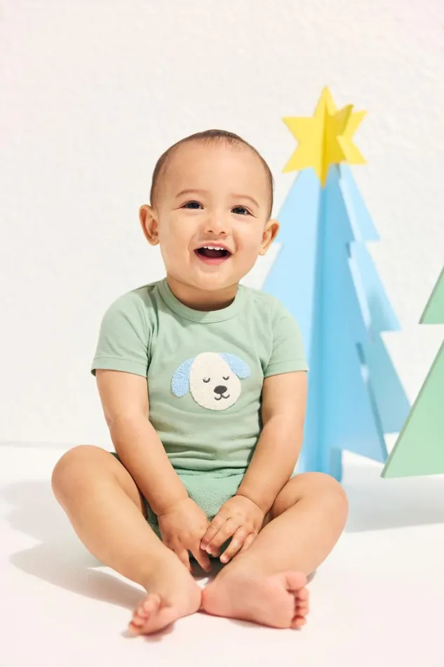 Bodysuits and Onesies Newborn Seed Heritage Puppy Bodysuit Gum Leaf