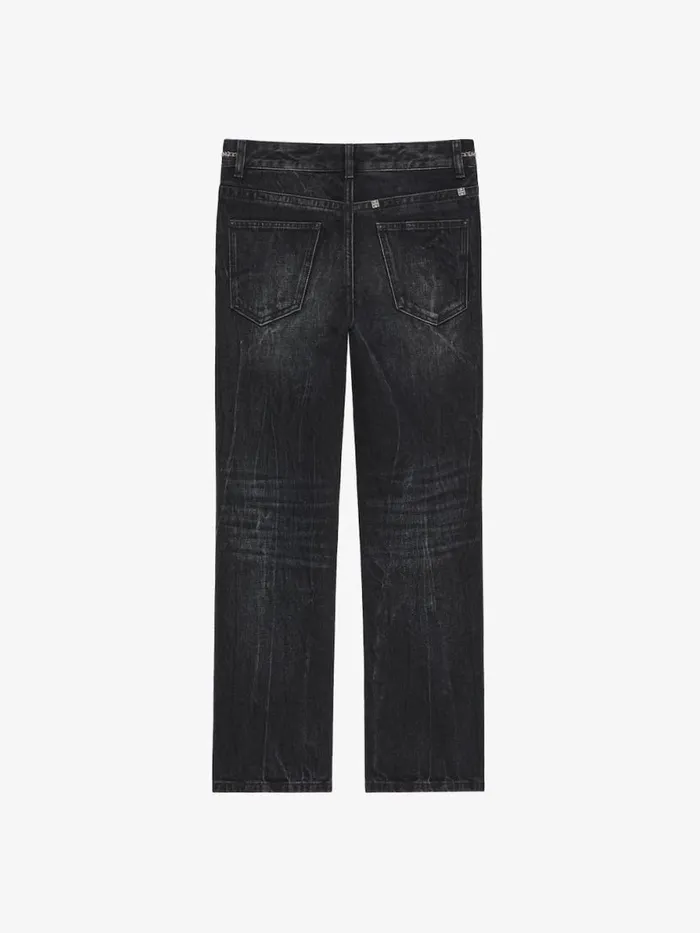 Boot Cut Pants In Denim With Chains Detail Black Women Givenchy Pants and Shorts