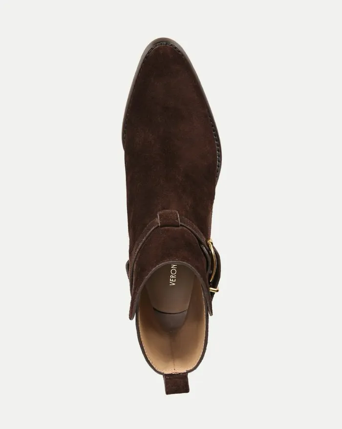 Boots and Booties Shop Veronica Beard Sohelia Suede Ankle Bootie Espresso